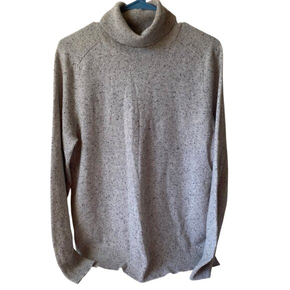 Ann Taylor 100% Cashmere Speckled Gray Turtleneck Sweater Office Women L - Picture 1 of 8